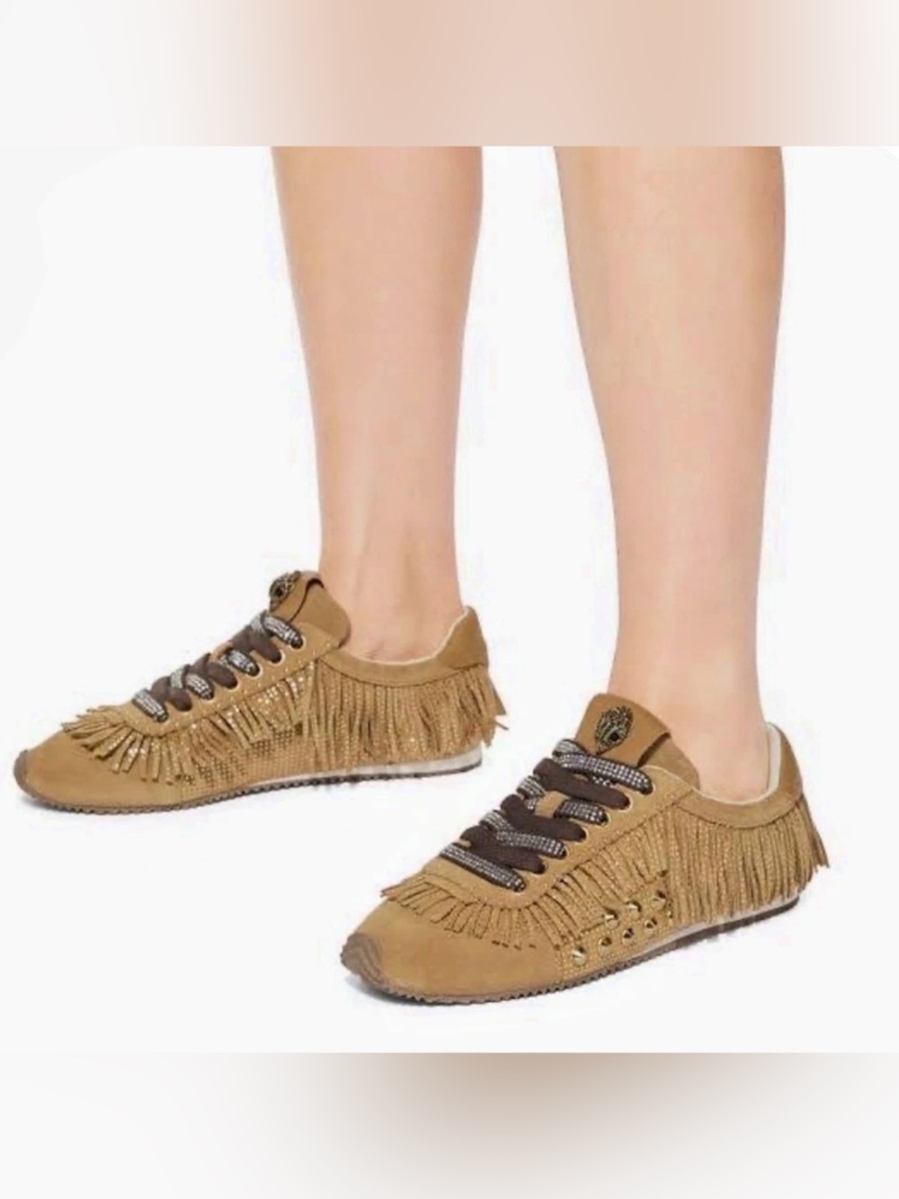 Kurt Geiger New in Box Fringe Sneaker Brown/Tan